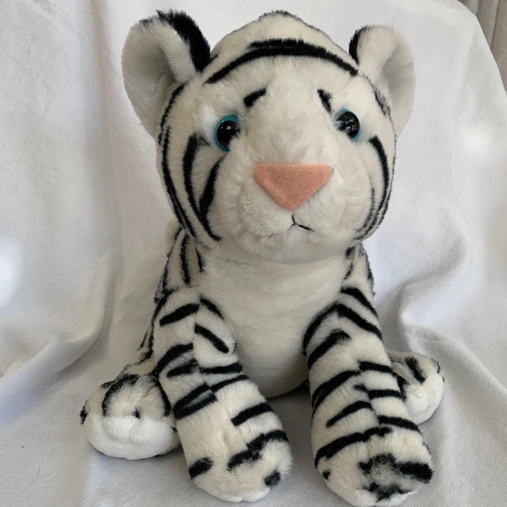 Black and White Baby Tiger Plush